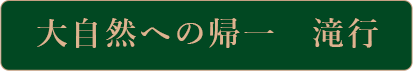 大自然への帰一　滝行